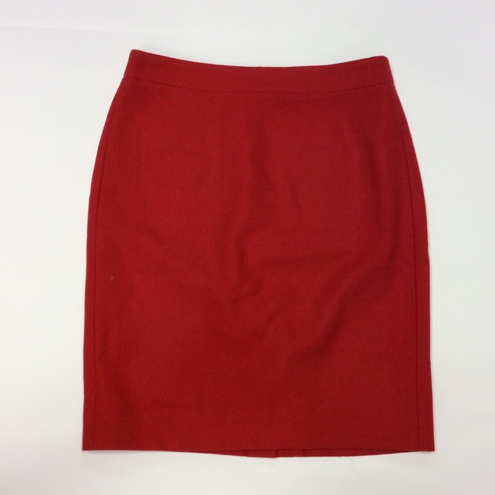 {2} Red J. Crew Factory Pencil Skirt in Wool